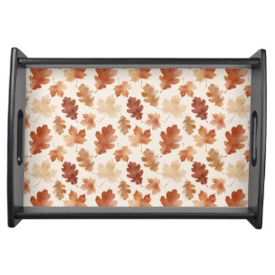 Cozy Autumn Leaf Pattern Serving Tray