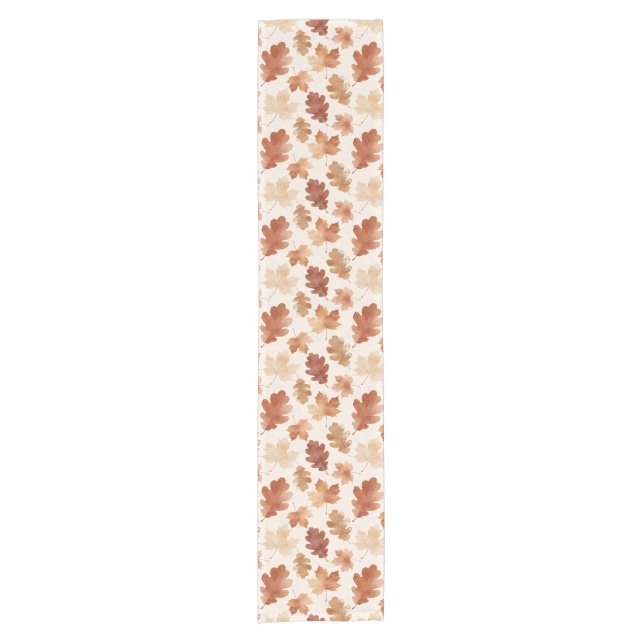 Cozy Autumn Leaf Pattern Short Table Runner (Front)