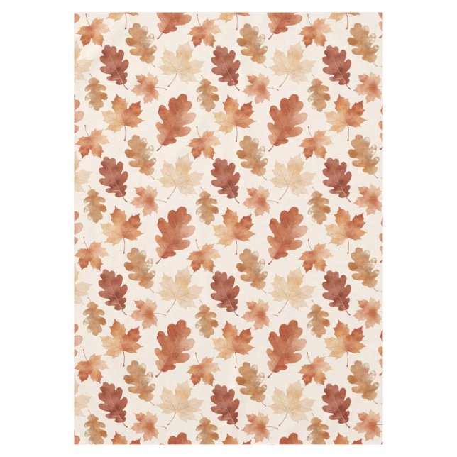 Cozy Autumn Leaf Pattern Tablecloth (Front)