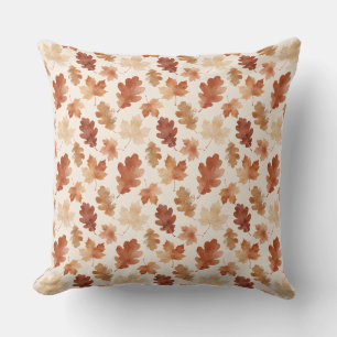 Cozy Autumn Leaf Pattern Throw Pillow