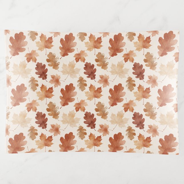 Cozy Autumn Leaf Pattern Trinket Tray (Front)