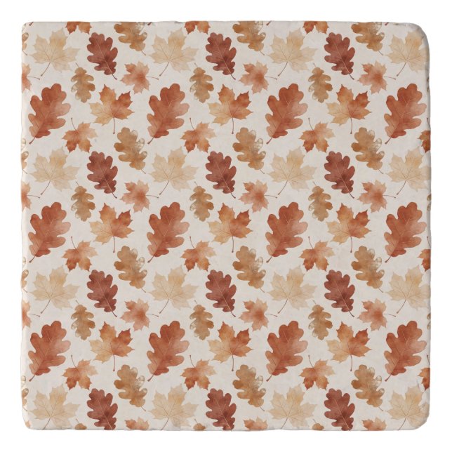Cozy Autumn Leaf Pattern Trivet (Front)