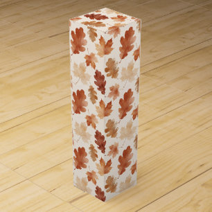 Cozy Autumn Leaf Pattern Wine Box