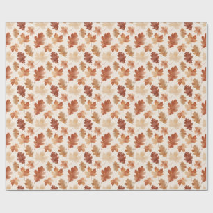 Cozy Autumn Leaf Pattern Wrapping Paper