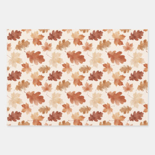 Cozy Autumn Leaf Pattern Wrapping Paper Sheets