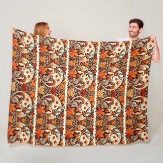 Cozy Autumn Leaves and Deer 