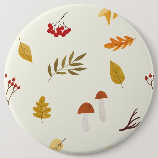 cozy autumn leaves button (Front)