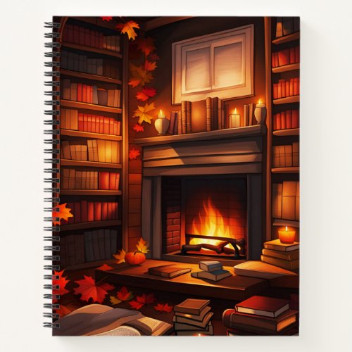 Cozy Autumn Library Notebook