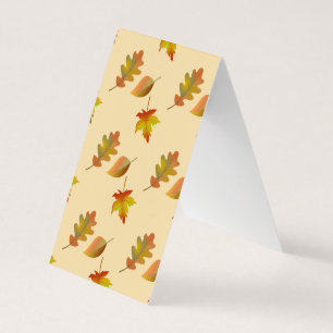 Cozy autumn maple leaves oak leaves business card