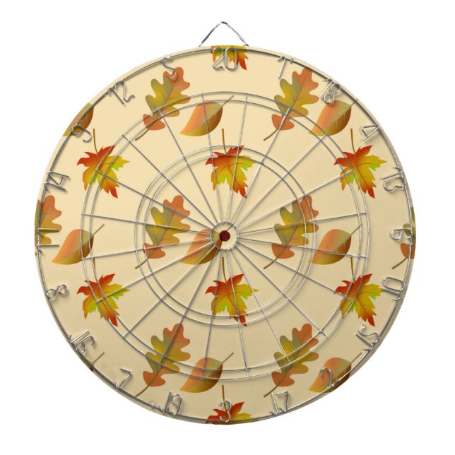 Cozy autumn maple leaves oak leaves dart board (Front)