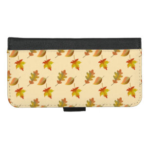 Cozy autumn maple leaves oak leaves  iPhone 8/7 plus wallet case