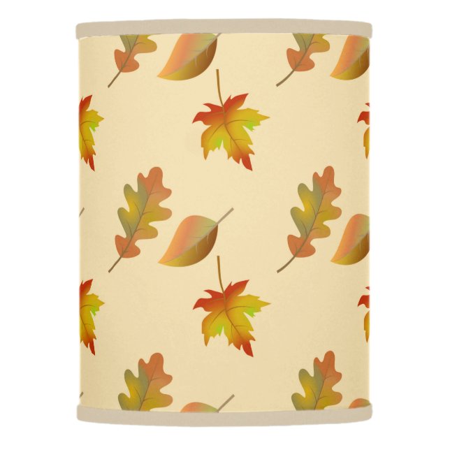 Cozy autumn maple leaves oak leaves  lamp shade (Front)