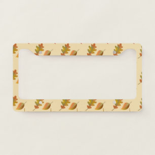Cozy autumn maple leaves oak leaves license plate frame