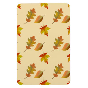 Cozy autumn maple leaves oak leaves magnet