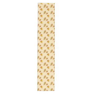 Cozy autumn maple leaves oak leaves  medium table runner