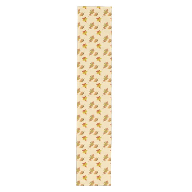 Cozy autumn maple leaves oak leaves  medium table runner (Front)