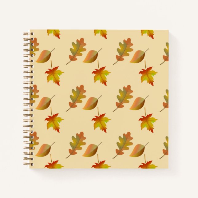 Cozy autumn maple leaves oak leaves  notebook (Front)