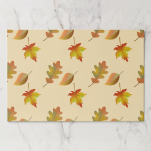 Cozy autumn maple leaves oak leaves paper pad