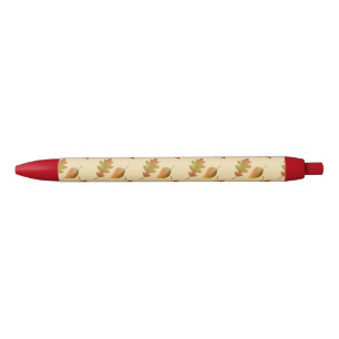 Cozy autumn maple leaves oak leaves pen