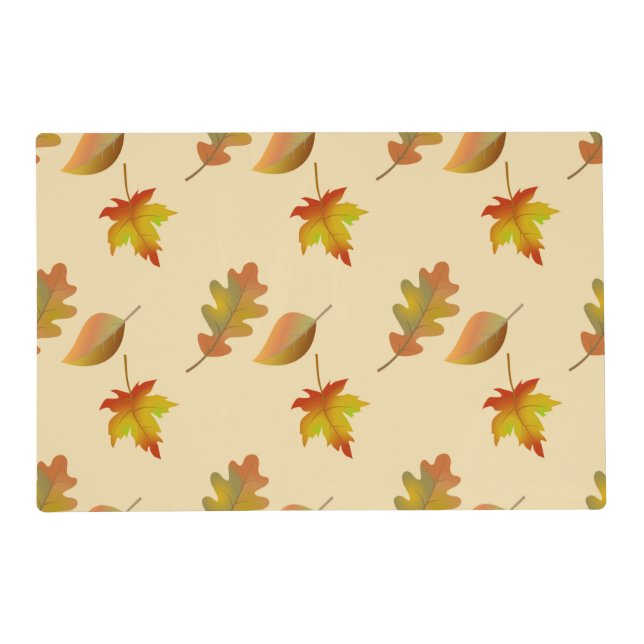 Cozy autumn maple leaves oak leaves  placemat (Front)