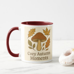 Cozy Autumn Moments Mug Mushroom & Fall Leaves D