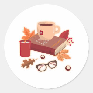 Cozy Autumn Mood Classic Round Sticker