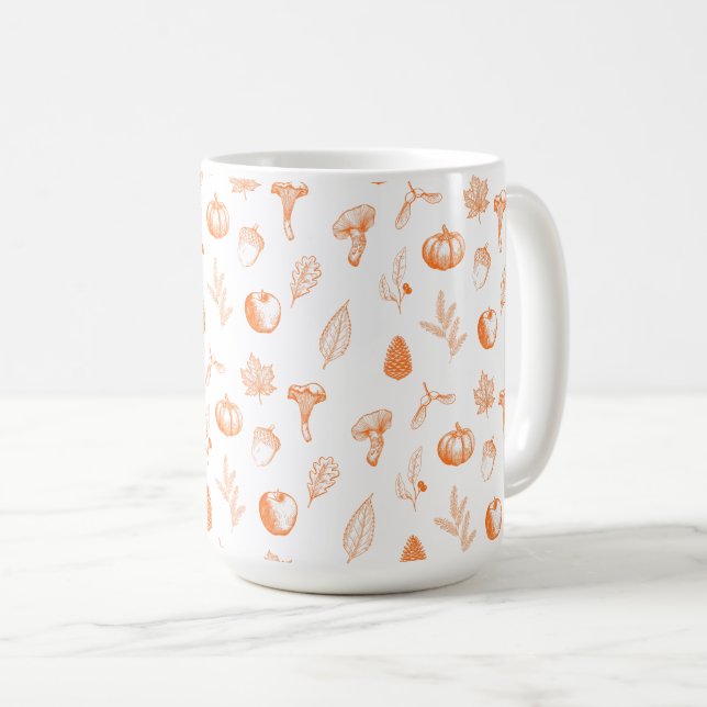 Cozy Autumn Pattern Coffee Mug (Front Right)