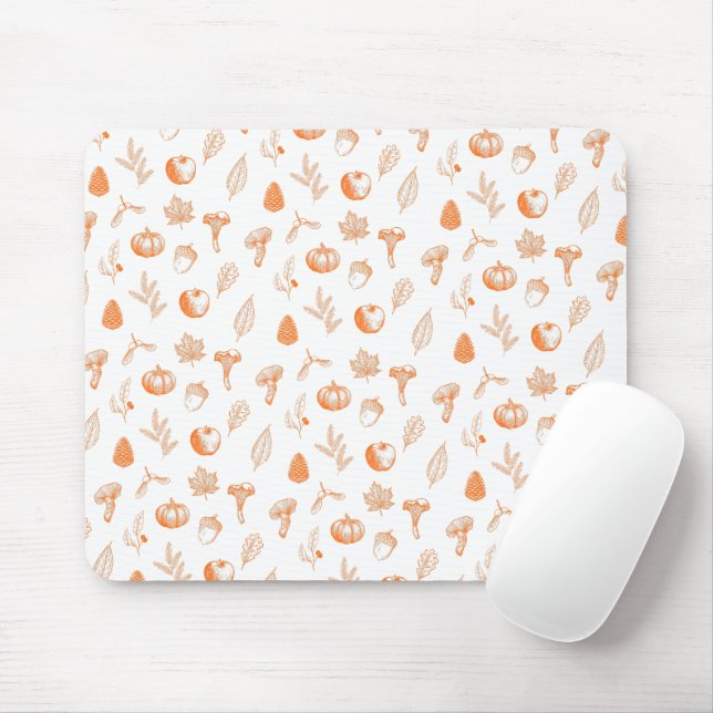 Cozy Autumn Pattern Mouse Pad (With Mouse)