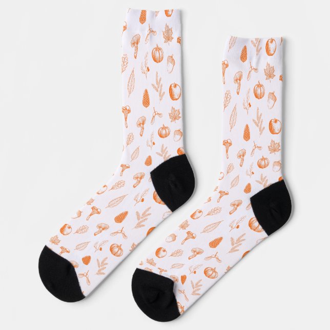 Cozy Autumn Pattern Socks (Left)