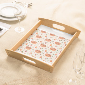 Cozy Autumn Pie and Jam Pattern Serving Tray