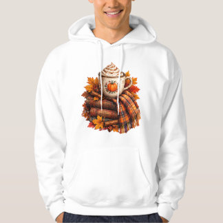 Cozy Autumn Pumpkin Latte Books Design Hoodie