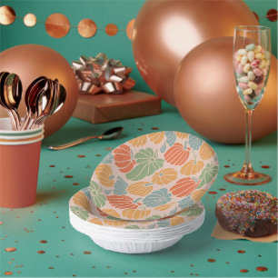 Cozy Autumn Pumpkin Paper Plates & Party Supplies Bowls