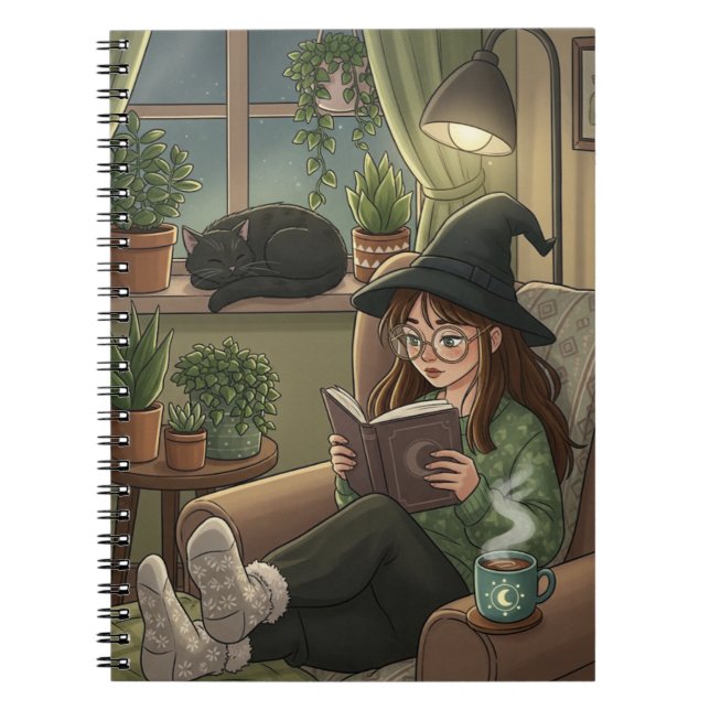 Cozy Autumn Reading Nook - Witch Cat Books Tea (Front)