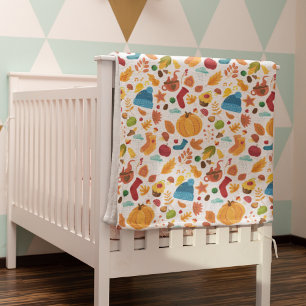 Cozy Autumn Seamless Pattern Baby Blanket