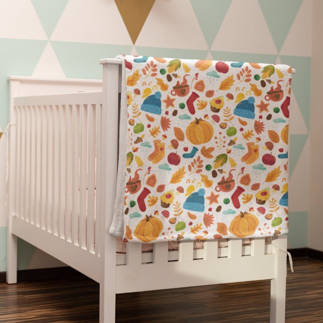 Cozy Autumn Seamless Pattern Baby Blanket (Creator Uploaded)