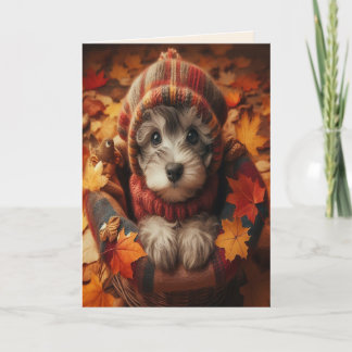 Cozy Autumn Sweater Puppy Card