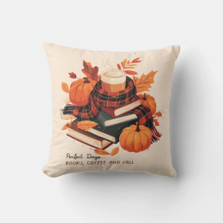 Cozy Autumn Throw Pillow – Fall Decor with Pumpkin