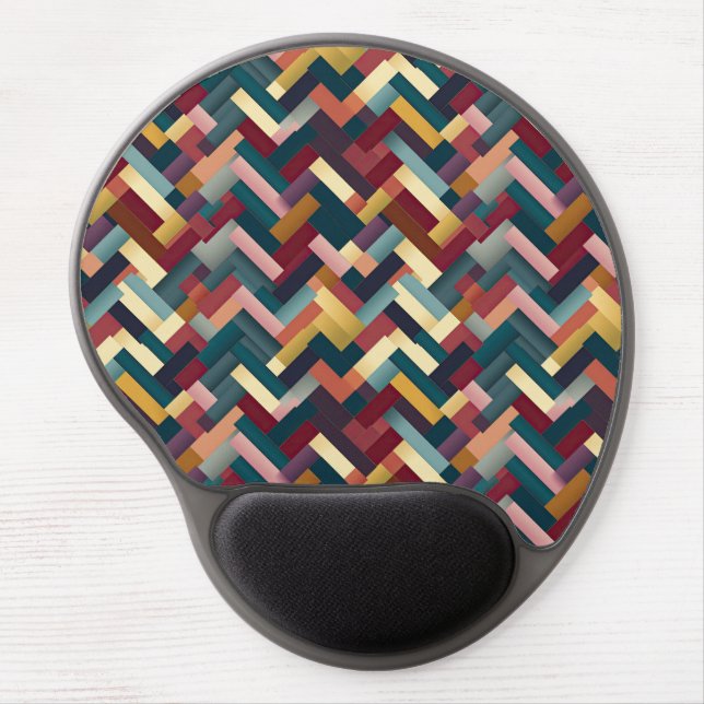 Cozy Autumn Tones Weave Pattern Gel Mouse Pad (Front)
