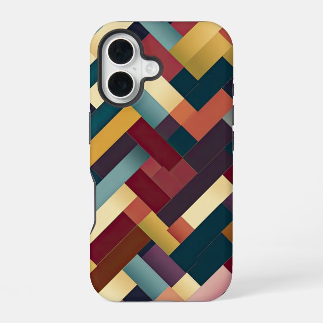 Cozy Autumn Tones Weave Pattern Iphone Case (Back)