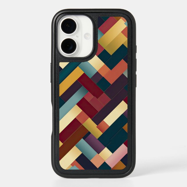 Cozy Autumn Tones Weave Pattern Otterbox iPhone Case (Back)