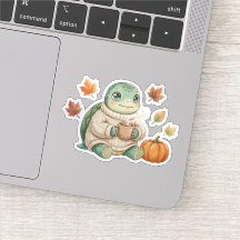 Cozy Autumn Turtle Kawaii Pumpkin Spice Latte