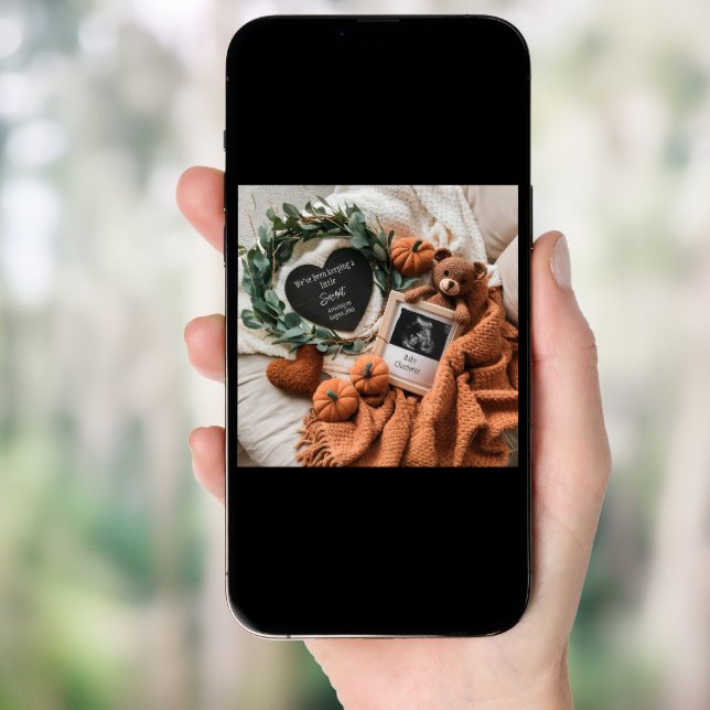 Cozy Autumn Ultrasound Pregnancy announcement  (Front Digital)