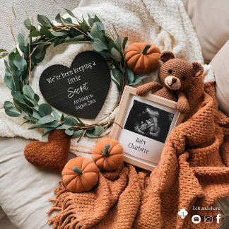 Cozy Autumn Ultrasound Pregnancy announcement
