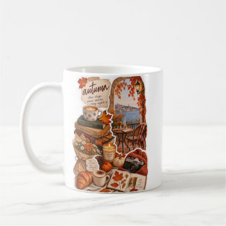 Cozy Autumn Vibes – Aesthetic Fall Sticker Coffee Mug