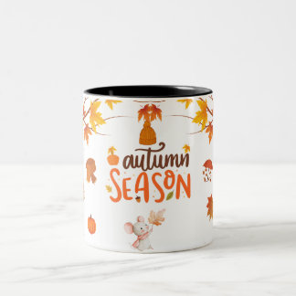 Cozy Autumn Vibes Mug – Fall Coffee Cup with Leave