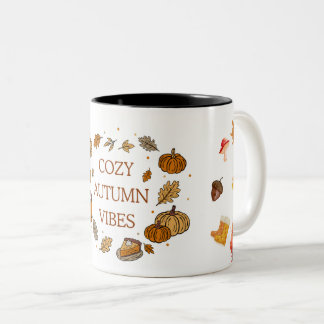 Cozy Autumn Vibes Mug – Fall Leaves Coffee Cup 11o