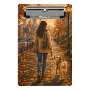 Cozy Autumn Walk with My Best Friend Mini Clipboard