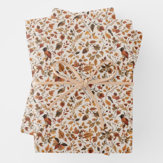 Cozy Autumnal Wrapping Paper (In situ)