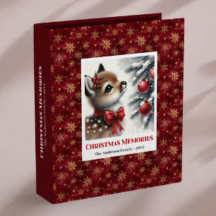 Cozy baby deer snowy forest custom memory album 3 ring binder