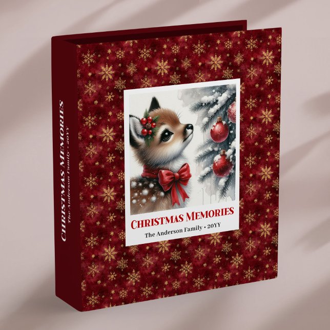 Cozy baby deer snowy forest custom memory album  3 ring binder (Cozy baby deer snowy forest custom memory album binder

)